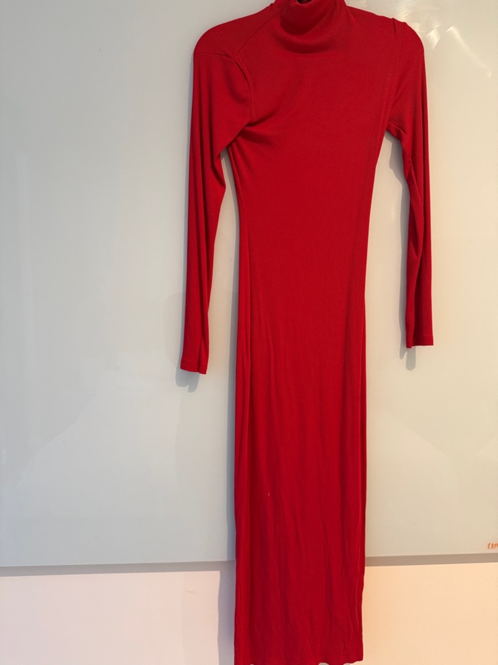 Red Long Sleeve Turtleneck bodycon Maxi Dress - Classic Women's Dress
